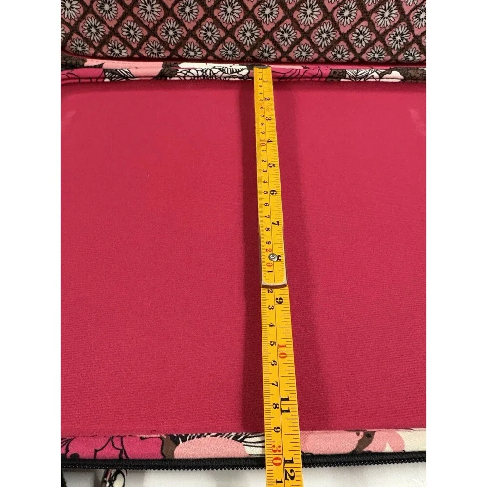 Vera Bradley MOCHA ROUGE LAPTOP PORTFOLIO Computer Hard Case Travel Work School